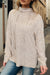 Drawstring Cowl High Neck Long Sleeve Split Top Kentce 