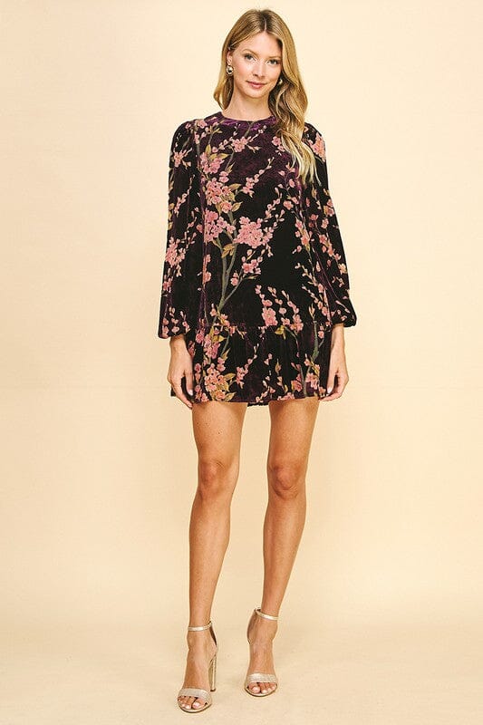 Eggplant Velvet Burnout Dress Pinch 