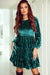 Emerald Crushed Velvet Dress Shewin 