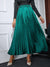 Emerald Elastic Waist Pleated Maxi Skirt Shewin 