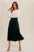 Emerald Green Velvet Midi Skirt Hem & Thread 