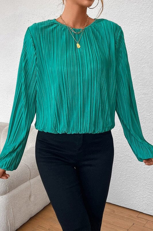 Emerald Pleated Top Shiying 
