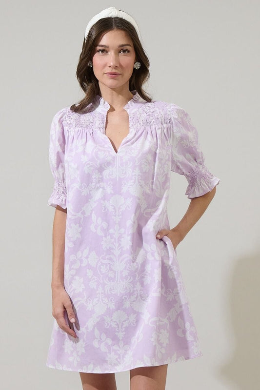 Emme Lavender Floral Dress Sugarlips 