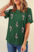 Evergreen Candy Cane Sequin Tee shewin 