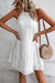 Eyelet Halter Neck Sleeveless Dress Kentce 