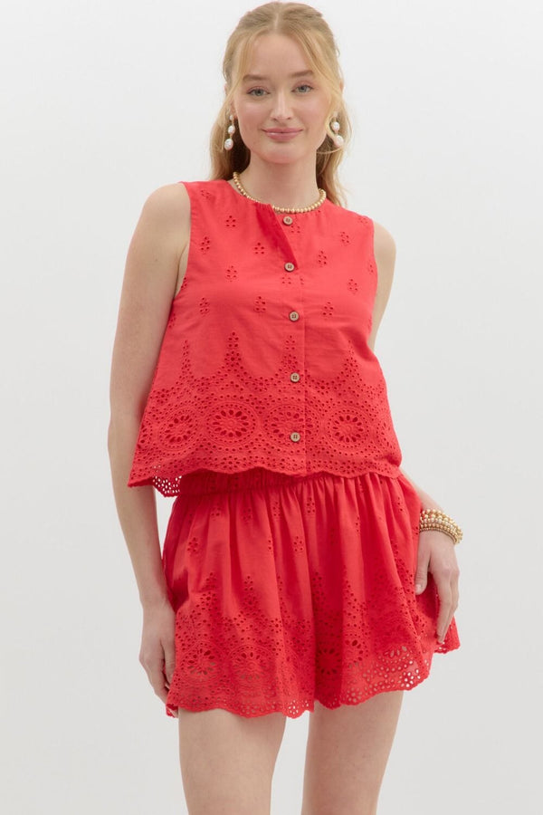 Sybil White Eyelet Set