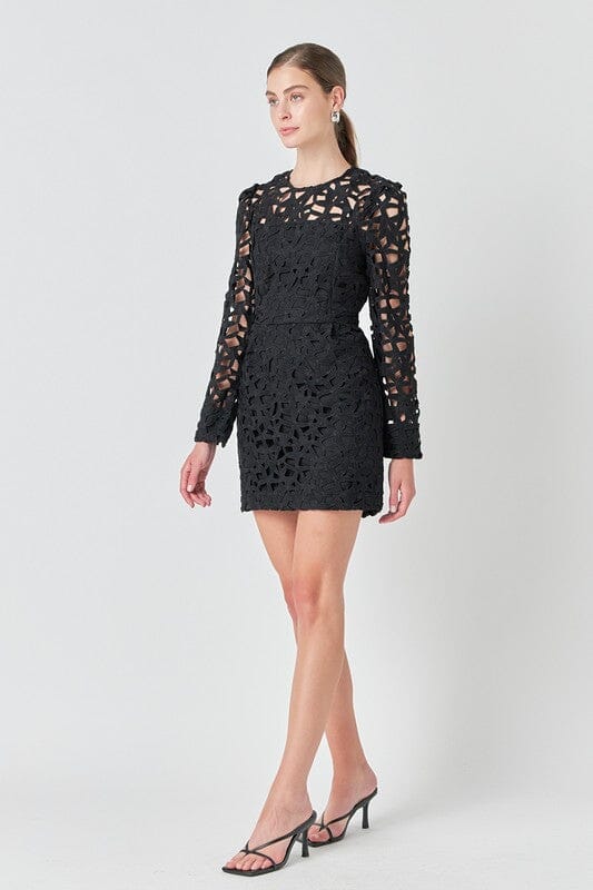 Eyelet Structed Longsleeve Dress Endless Rose 