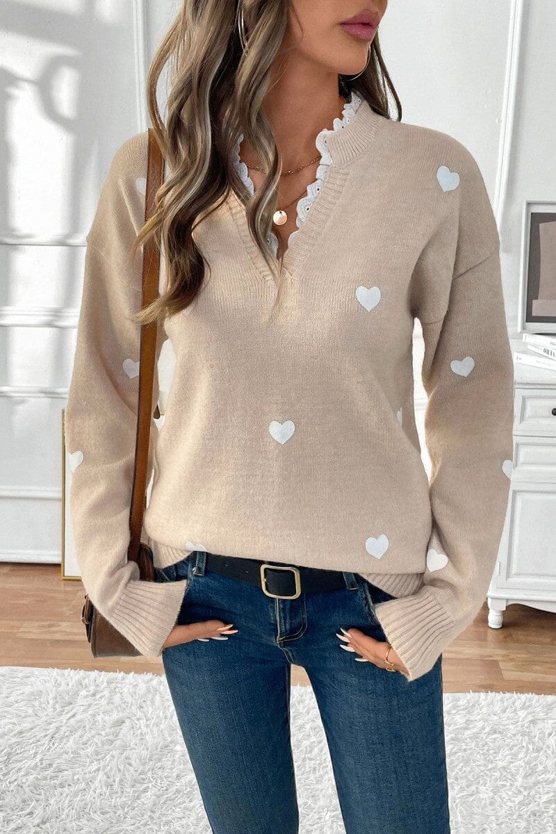 Eyelet Trim Valentine Sweater New Year Preorder Asia Direct 