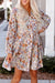 Fall Floral Split Neck Button Dress sweet lover fashions 