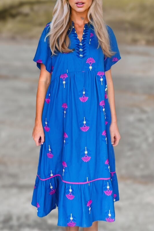 Fan Print Maxi Shewin small Blue 