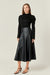 FLARE FAUX LEATHER MIDI SKIRT English Factory 