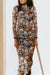 Floral Allover Print Mock Neck Bodycon Dress shiying 