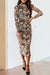 Floral Allover Print Mock Neck Bodycon Dress shiying 