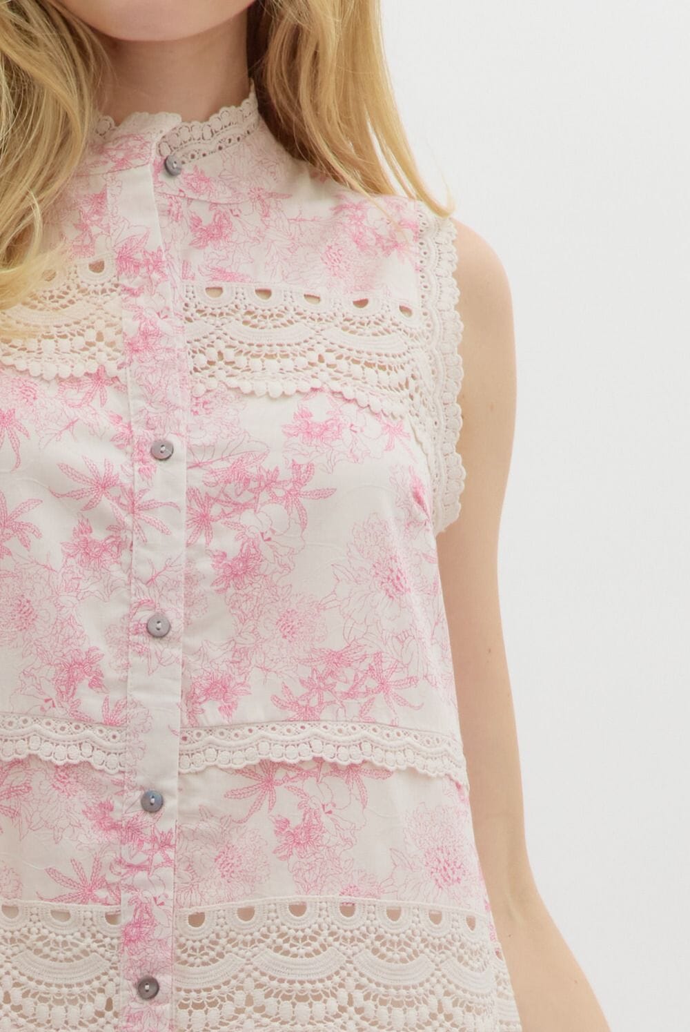 Floral and Lace Tiered Dress Entro 