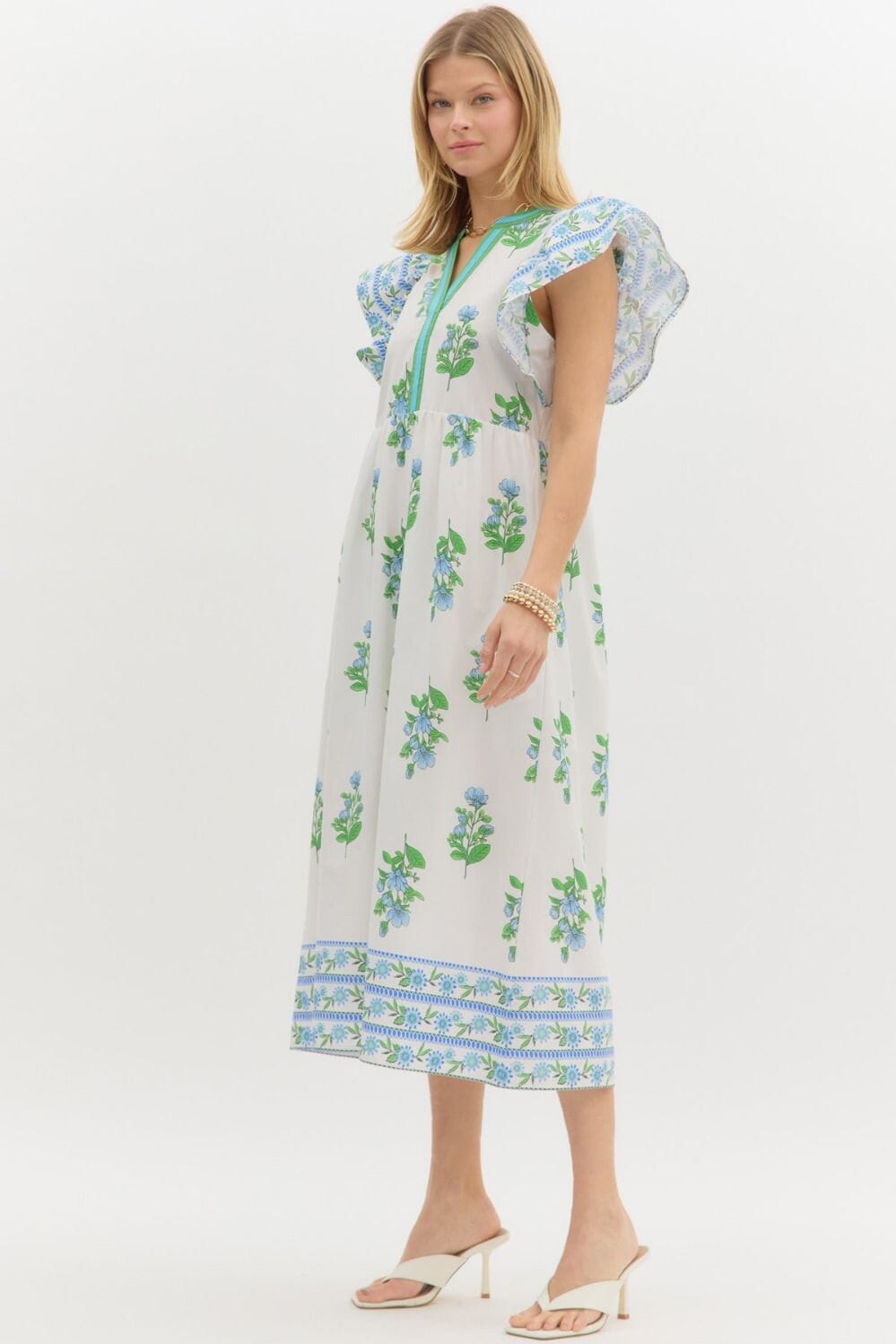 Floral Border Print Midi - ships mid-May Entro 