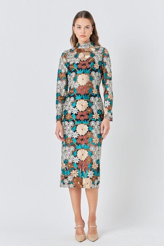 Floral Embroidered Midi Endless Rose 