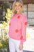 Floral Embroidered Pearl Detail Sweater Top voy 