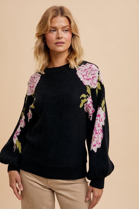 Floral Jacquard Sweater In Loom 