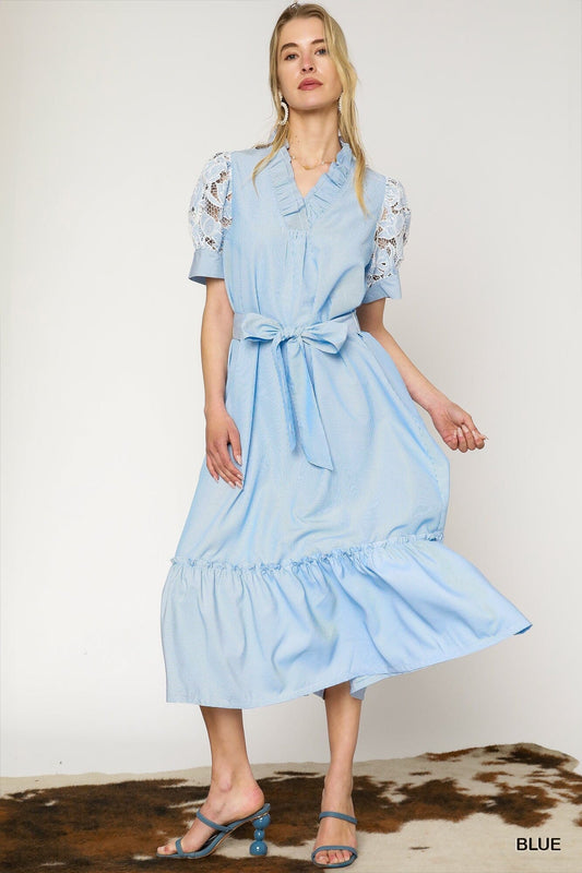 Floral Lace Detail Midi Umgee 