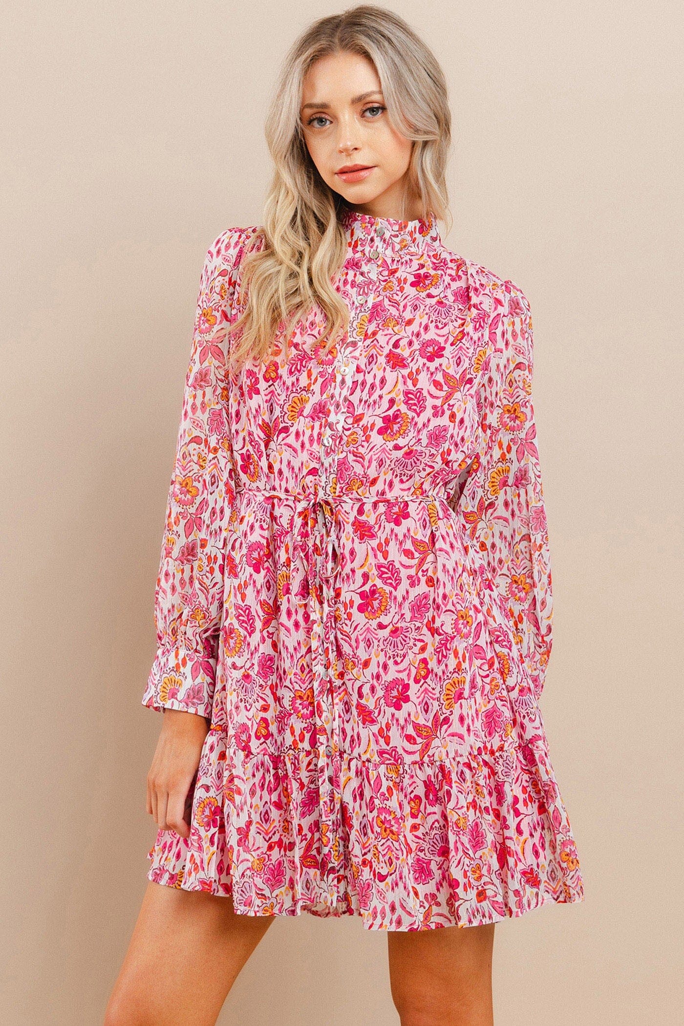 Floral Long Sleeve Dress TCEC 