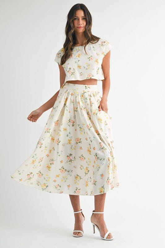 Floral Midi Skirt Set Mable 