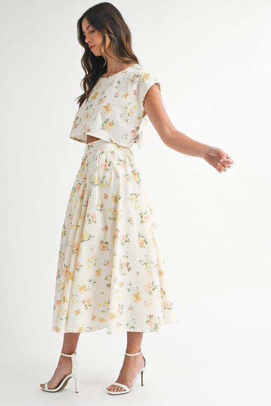 Floral Midi Skirt Set Mable 