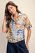 Floral Print Button Down Blouse w/ Ties Gigio 