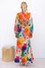 Floral Print Lantern Sleeve Maxi Dress Mayah Overseas 