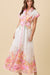 Floral Print Lapel Collar Button Down Maxi Dress Main Strip 