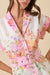 Floral Print Lapel Collar Button Down Maxi Dress Main Strip 