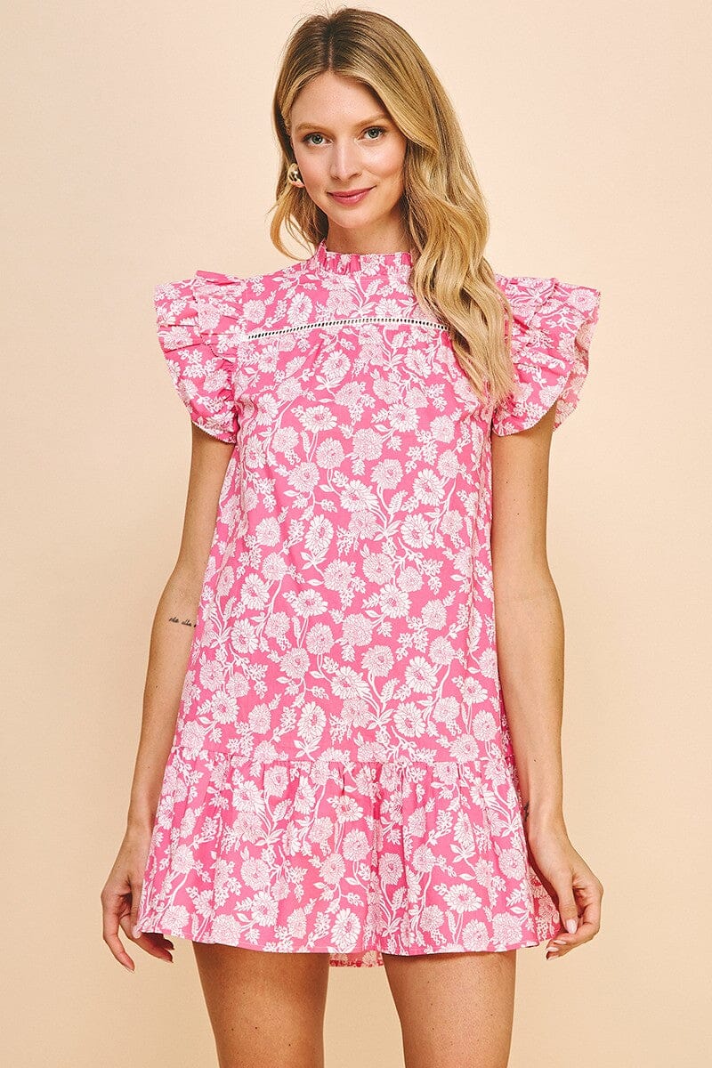 FLORAL PRINT MINI DRESS Pinch 