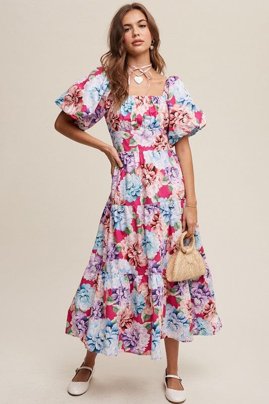 Floral Puff Sleeve Poplin Midi Dress listicle 