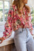 Floral Ruffle Button Down Shirt Youmi 