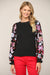 Floral Sequin Sleeve Contrasting Sweater Fate 