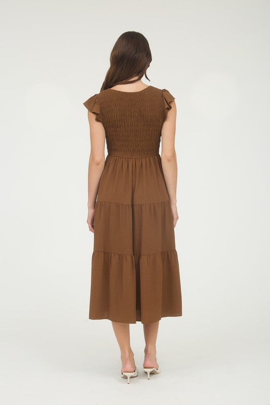 Flutter Sleeve Maxi Dress Dress SNAP-Something New And Pretty 