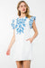 Flutter Sleeve Textured Embroidered Dress thml 