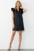 Flutter Sleeve Textured Sequin Dress thml 