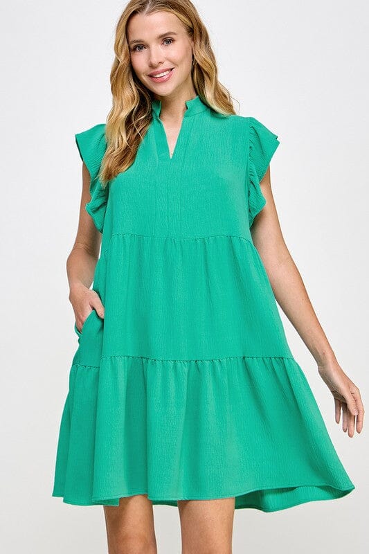 Flutter Sleeve Tiered Dress 2 hearts 