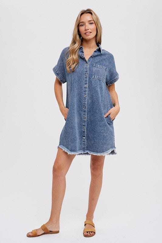 Frayed denim dress best sale