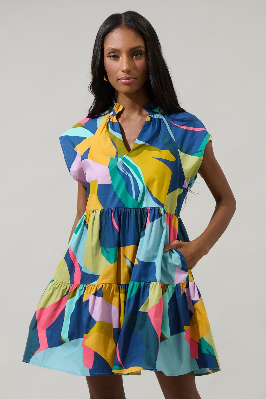 Gia Abstract Poplin Dress Sugarlips 