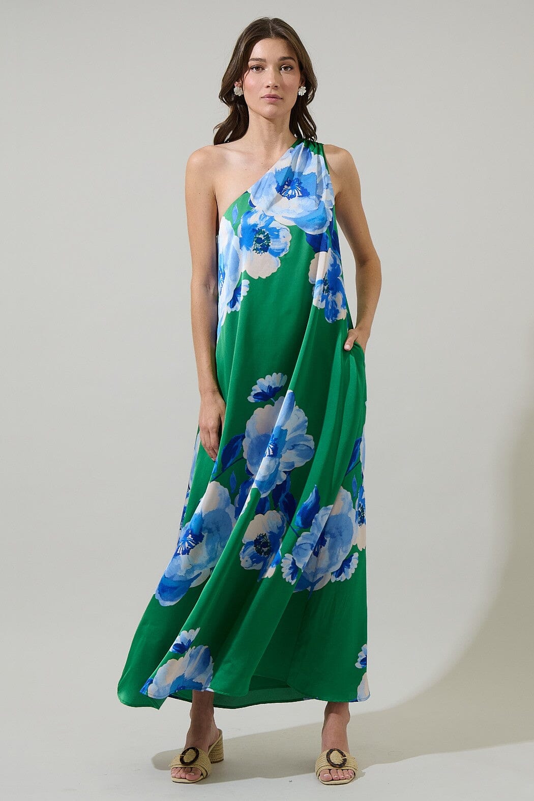 Glena Floral Pleated Maxi Dress sugarlips 