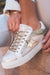 Gold Patchwork Star Sneakers Shewin 