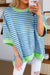 Green and Blue Striped French Terry Top Kentce 