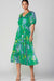 Green Floral Puff Sleeve Maxi current air 