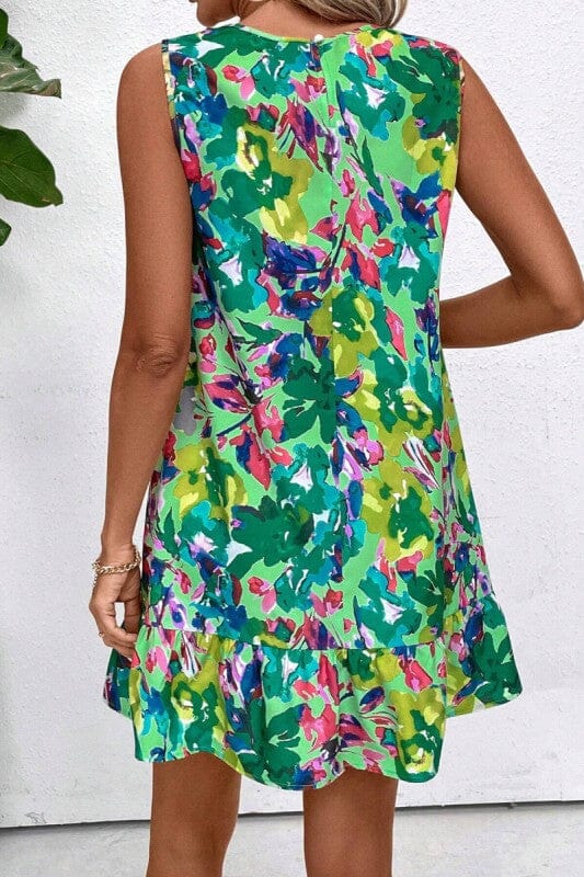 Green Floral Watercolor Dress Asia Direct 