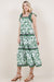 Green Leaf Shoulder Tie Midi Sundayup 