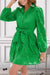 Green Long Sleeve Hollow Out Eyelet Dress cezele 