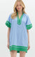 Green/Blue Colorblock Poplin Dress entro 