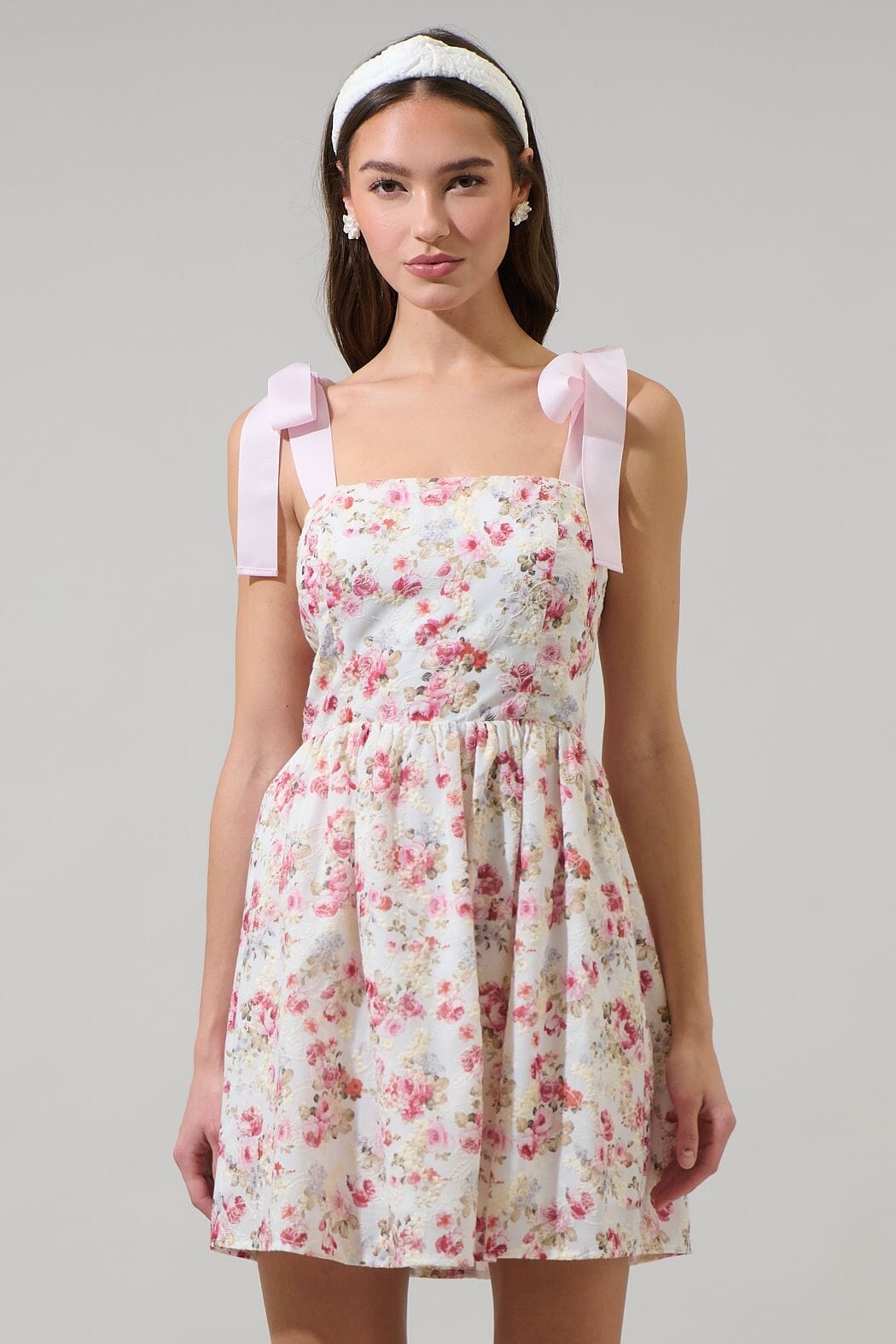 Hannah Eyelet Tie Shoulder Dress Sugarlips 