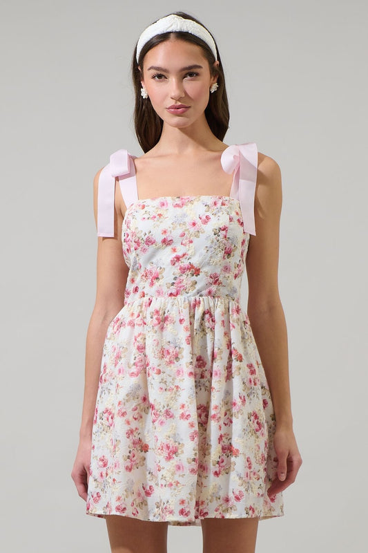 Hannah Eyelet Tie Shoulder Dress Sugarlips 